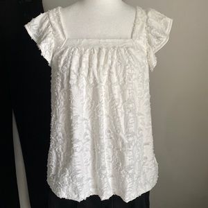 LC Lauren Conrad White Textured Tank Top